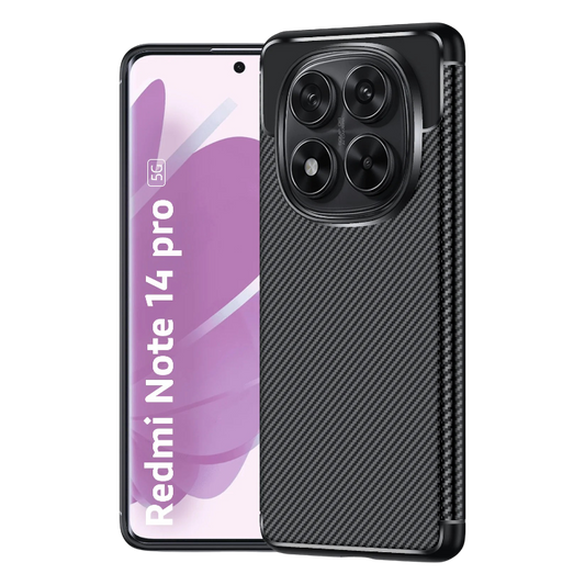 Ovitek za telefon "Carbon" Xiaomi Redmi Note 14 Pro 5G – Infostyle – Črna