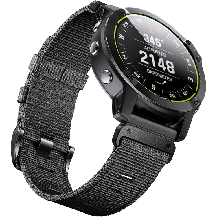 Pašček za uro "ANBEST Nylon" Garmin Fenix 7X/6X/5X 26mm – Črna