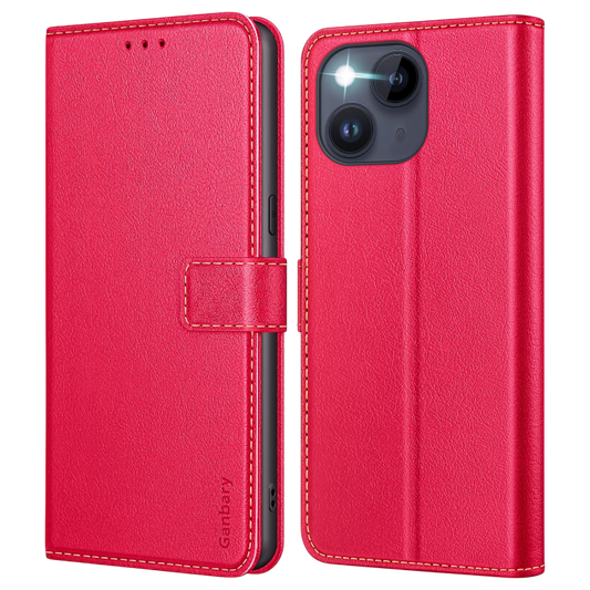 Preklopna torbica "Ganbary" iPhone 14/iPhone 13 – Infostyle – Rdeča
