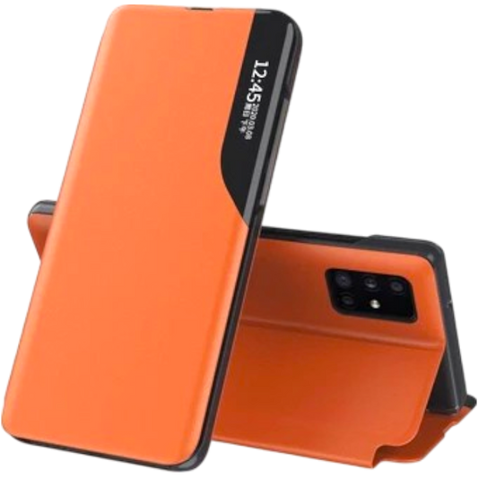 Preklopna torbica "Techsuit" Samsung Galaxy S22 Plus – Infostyle – Oranžna
