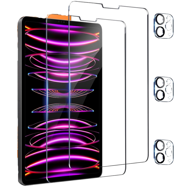 Komplet začitno steklo(2x) + zaščita kamere(3x) za tablični računalnik "IMBZBK" Apple iPad Pro 12.9 2022/2021/2020 (6./5