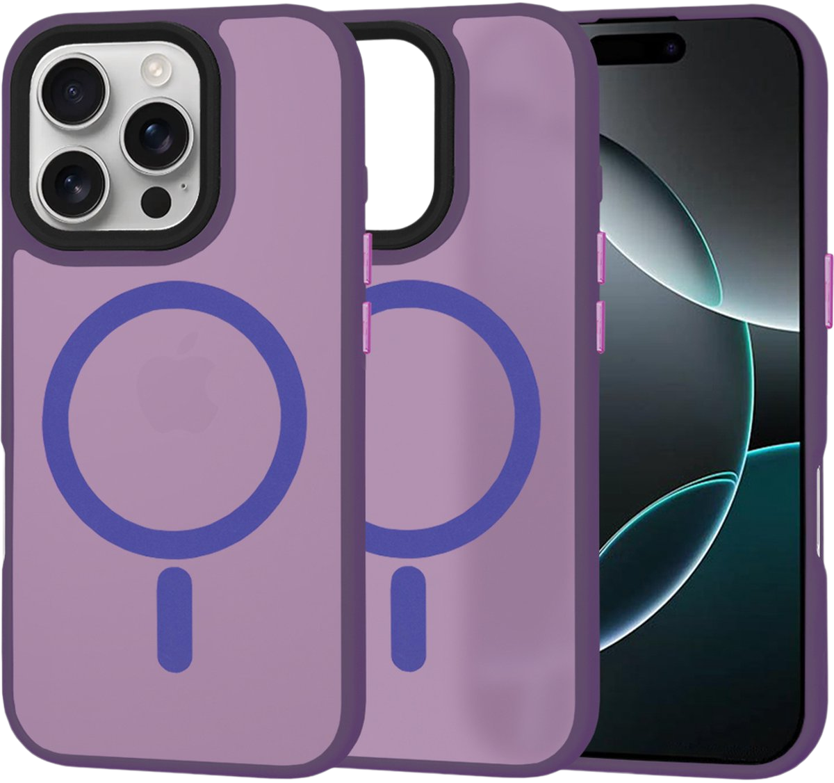 Silikonski ovitek "MagSafe Series" za iPhone 16 Pro - temno vijoličen – Techsuit – Vijolična / TPU silikon