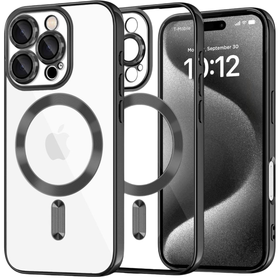 Silikonski ovitek "Crystal Magsafe" za iPhone 16 Pro - črn – Techsuit – Črna / TPU