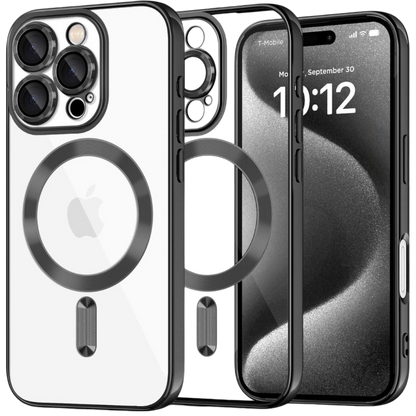 Silikonski ovitek "Crystal Magsafe" za iPhone 16 Pro - črn – Techsuit – Črna / TPU