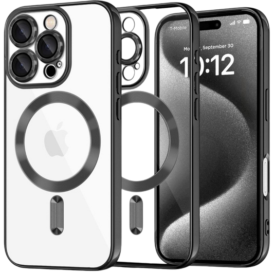 Silikonski ovitek "Crystal Magsafe" za iPhone 16 Pro - črn – Techsuit – Črna / TPU