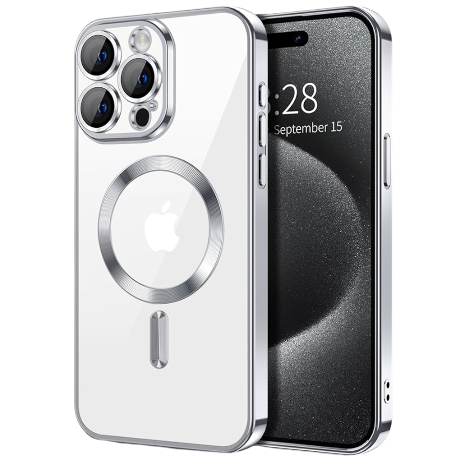 Silikonski ovitek "Crystal Magsafe" za iPhone 16 Pro - silver – Techsuit – Srebrna / TPU