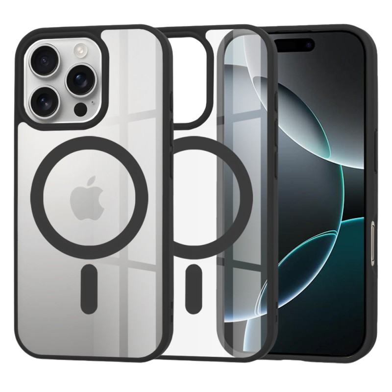 Silikonski ovitek "MagSafe Pro" za iPhone 16 Pro - črn – Techsuit – Črna / TPU silikon