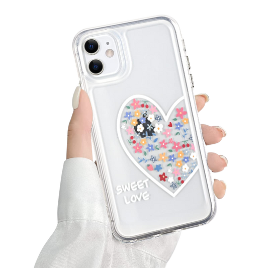 Ovitek za telefon "Heart Flower" iPhone 11 – Infostyle – Prozorna
