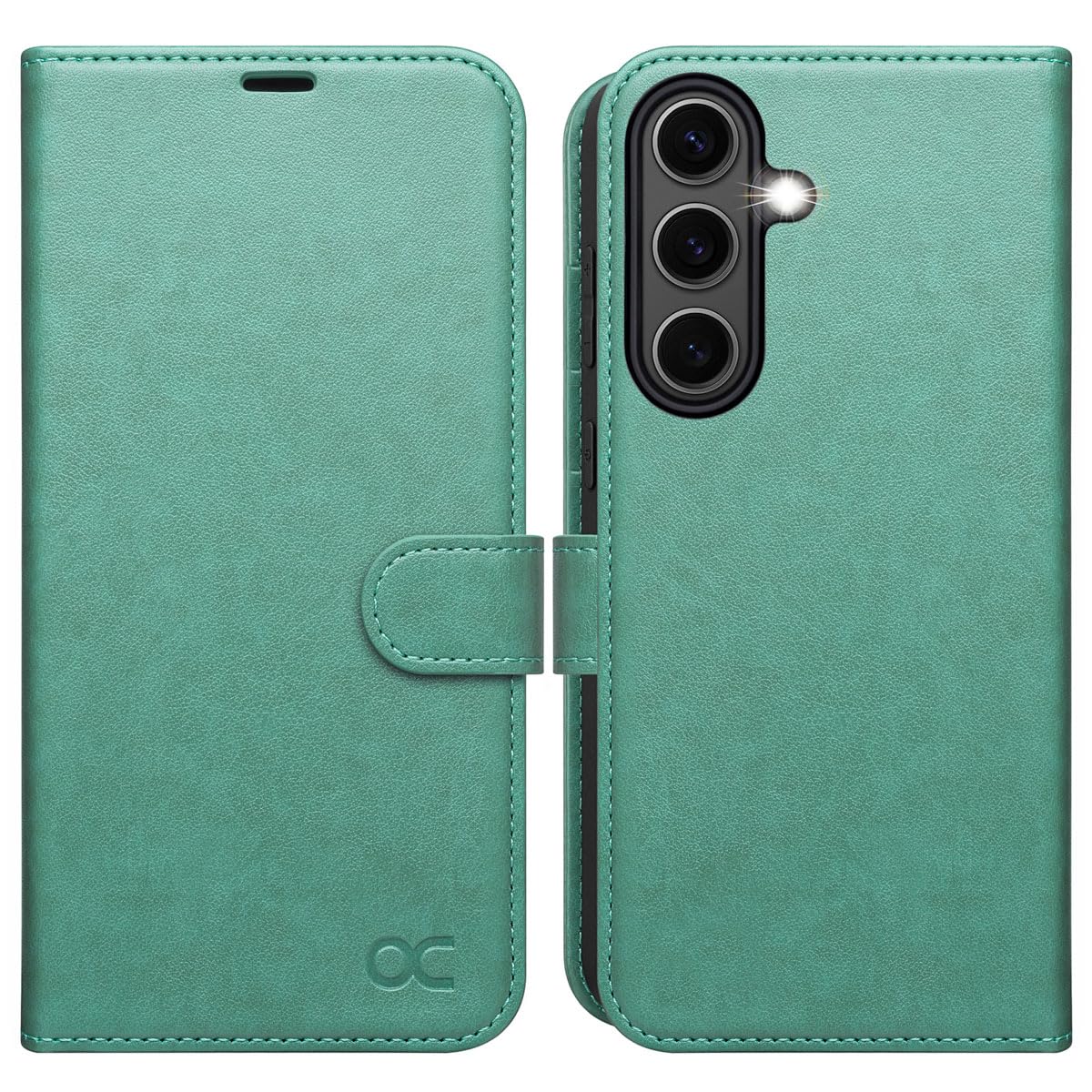 OCASE preklopna torbica za Samsung Galaxy S25 6,2 2025 zelena zaščitni ovitek z režami za kartice