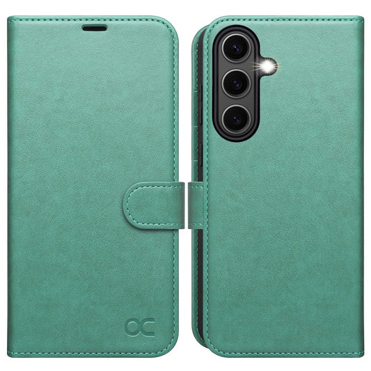 OCASE preklopna torbica za Samsung Galaxy S25 6,2 2025 zelena zaščitni ovitek z režami za kartice