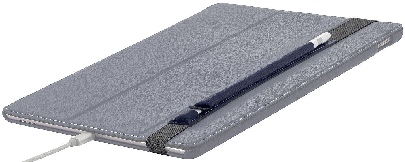 StilGut Apple Pencil Holder for iPad Pro 12.9” – Leather Holder with USB Adapter Compartment