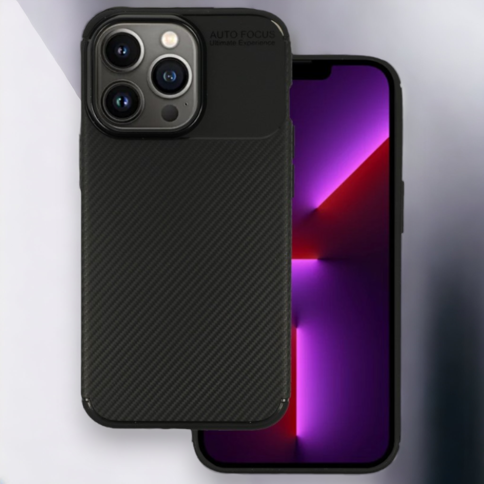 Ovitek "Vennus Carbon Elite" za iPhone 13 Pro - črna – Črna / TPU silikon