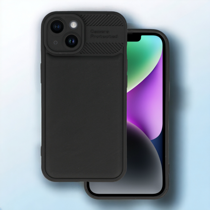 Silikonski ovitek "Camera Protected" za iPhone 15 - črna – Infostyle – Črna / TPU silikon