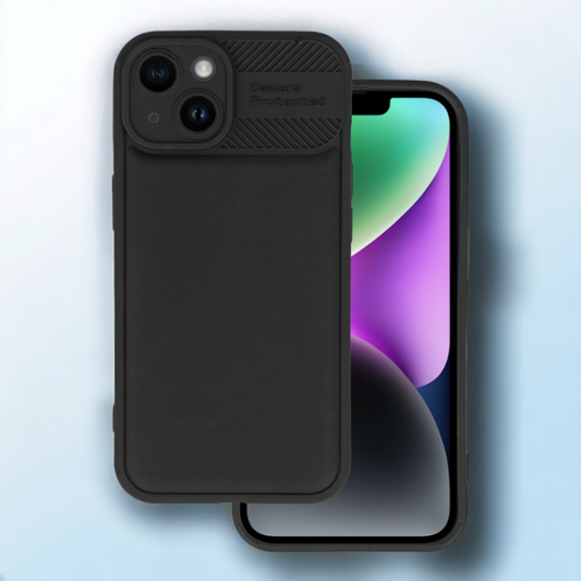 Silikonski ovitek "Camera Protected" za iPhone 15 - črna – Infostyle – Črna / TPU silikon