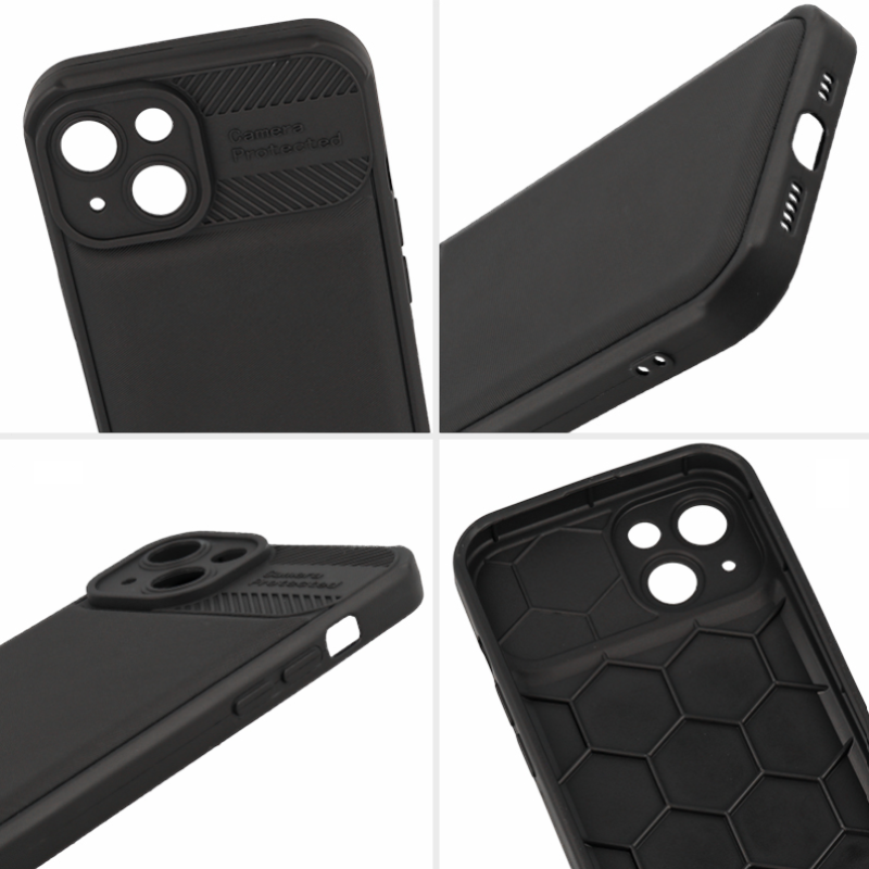 Silikonski ovitek "Camera Protected" za iPhone 15 - črna – Infostyle