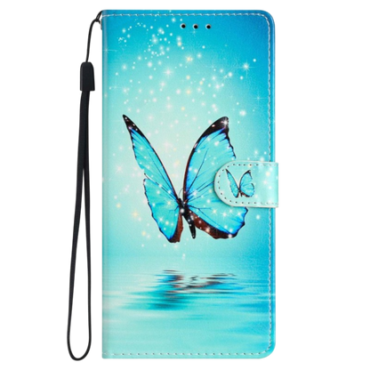 Preklopna torbica "metulj" za Motorola Moto E32, modra – Yiscase – Modra