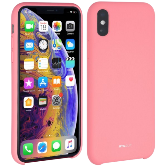 Silikonski ovitek "StilGut" za iPhone XS Max, roza