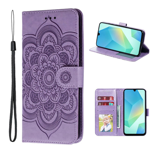 Preklopna-torbica-Mandala-za-Samsung-Galaxy-A16-vijolična:Preklopna torbica Mandala za Samsung Galaxy A16 - vijolična