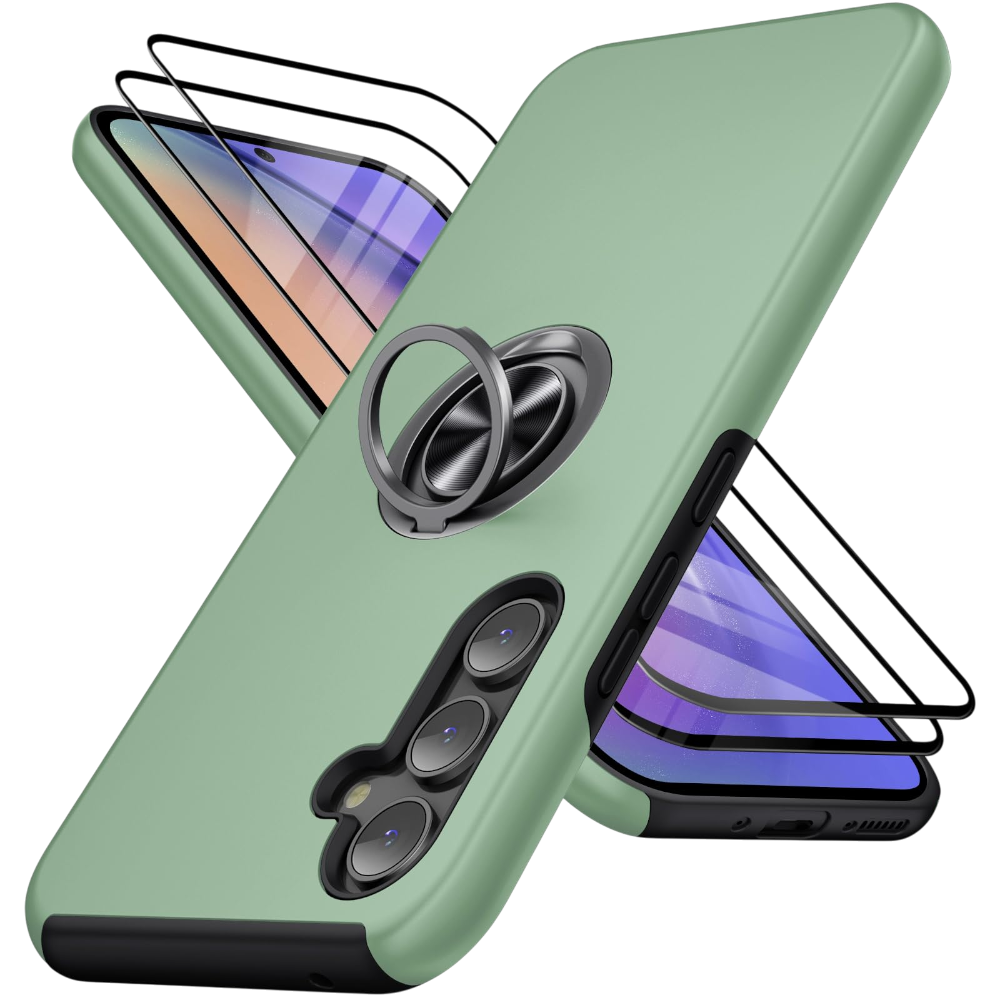 JAME ovitek s 2× zaščitnim steklom za Samsung Galaxy A54 5G v alpine zeleni barvi