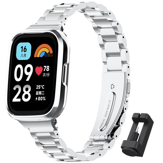Pašček iz nerjavečega jekla za Xiaomi Redmi Watch 3 Active v srebrni barvi