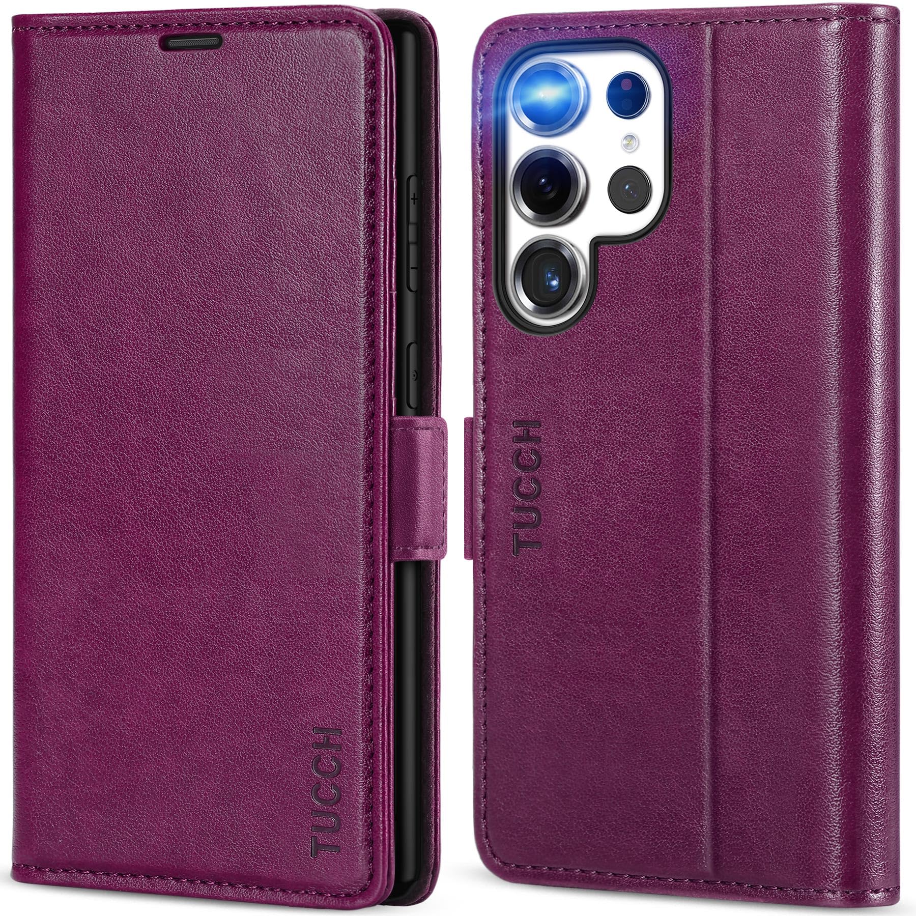 Preklopna torbica TUCCH Samsung Galaxy S25 Ultra slivovo vijolična