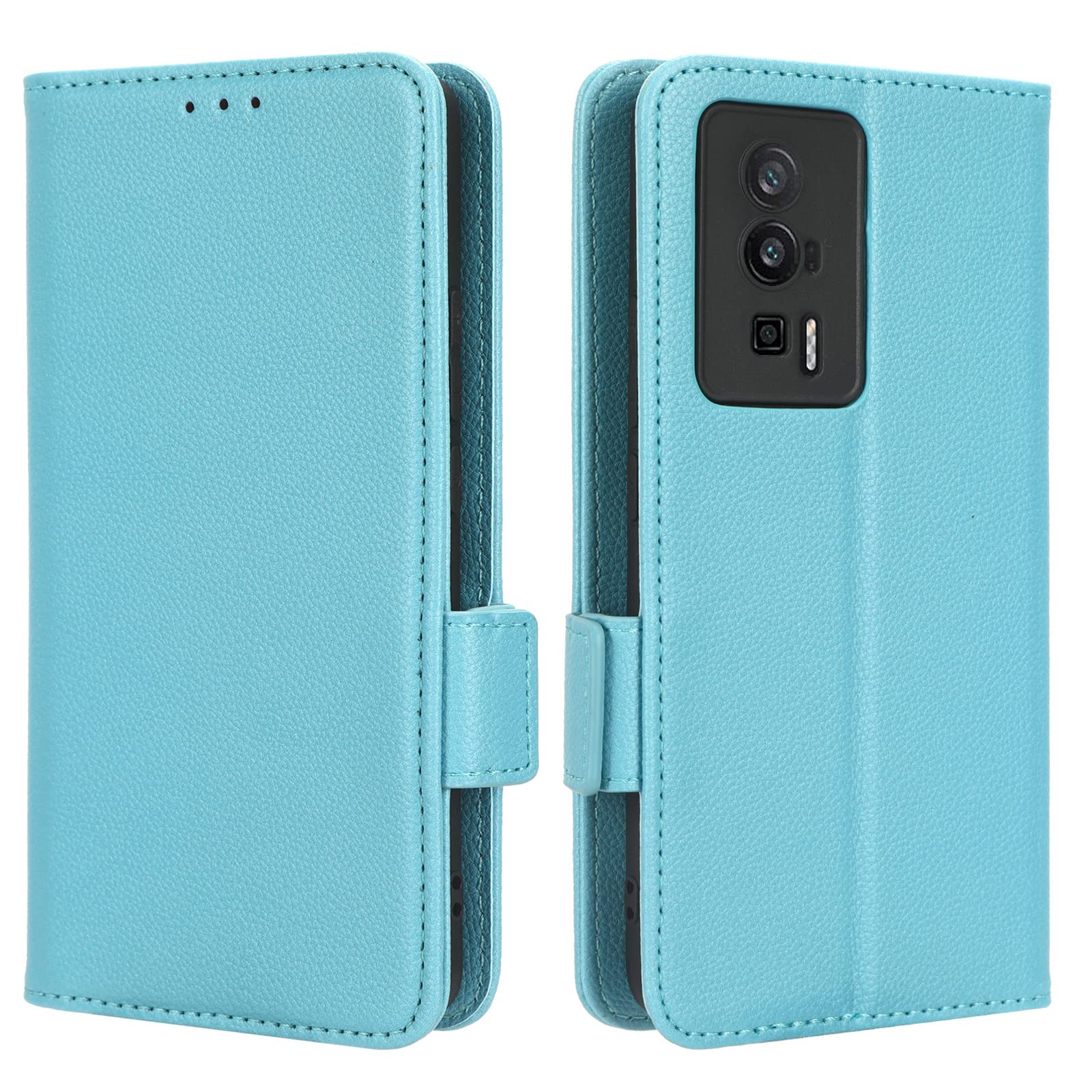 GOKEN-usnjena-preklopna-torbica-za-Xiaomi-Poco-F5-Pro-svetlo-modra