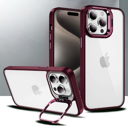 Ovitek "Kickstand" + dodatna zaščita za kamero za iPhone 12 Pro Max – Tel Protect – Vijolična / PC + TPU silikon