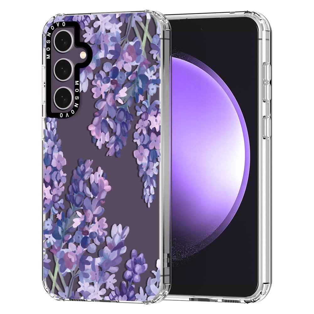 Ovitek MOSNOVO za Samsung Galaxy S23 FE Lavender, pomirjujoč lila motiv z zaščito telefona pred poškodbami