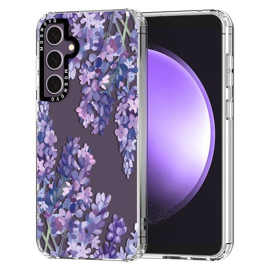 Ovitek MOSNOVO za Samsung Galaxy S23 FE Lavender, pomirjujoč lila motiv z zaščito telefona pred poškodbami