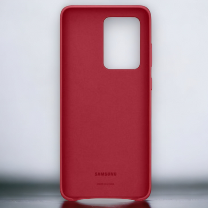Original Samsung silikonski ovitek "Leather" za Samsung Galaxy S20 Ultra - rdeča