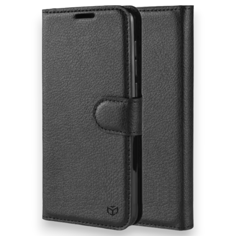 Preklopna torbica "Leather Folio" za Honor 200 Lite – Techsuit – Črna / Umetno usnje + TPU silikon