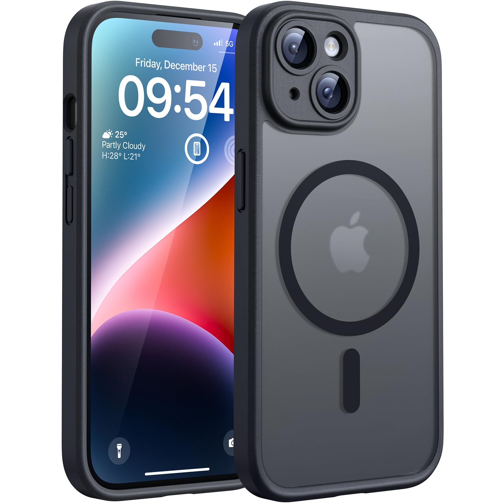 TOCOL magnetni ovitek iPhone 14 prosojno mat črna