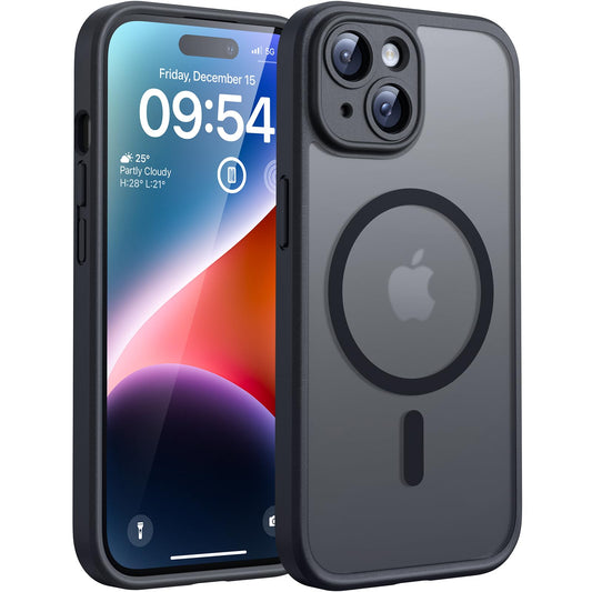 TOCOL magnetni ovitek iPhone 14 prosojno mat črna