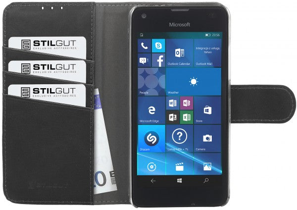 StilGut preklopna torbica “Talis” za Microsoft Lumia 550 – funkcija stalka, novčanik, vintage PU koža
