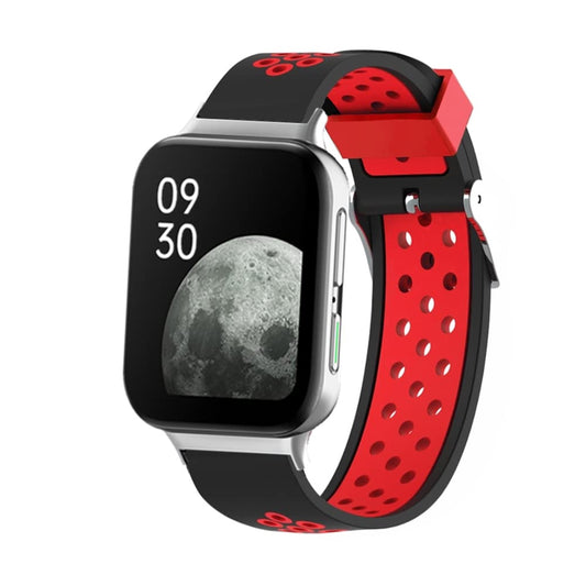 KINOEHOO remenčić za OPPO Watch 2 – silikonski sportski remenčić | crveno-crna