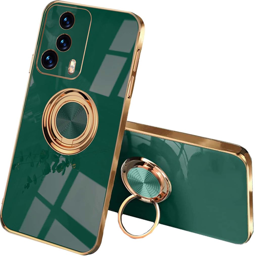 GoldRing silikonski ovitek za Xiaomi 13 Lite 5G – obročasto stojalo, TPU zaščita, temno zelen