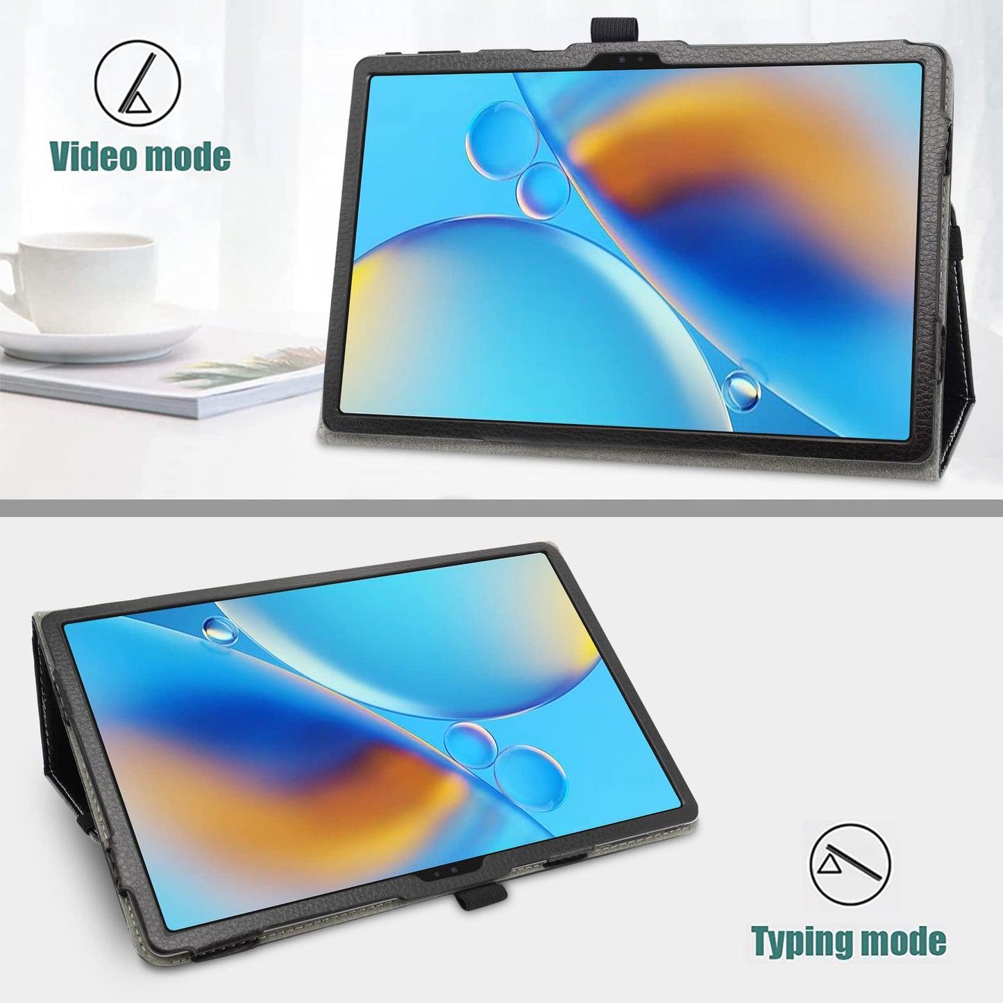 Ovitek za Blackview Tab 6 8" – tanek flip etui s stojalom, črn