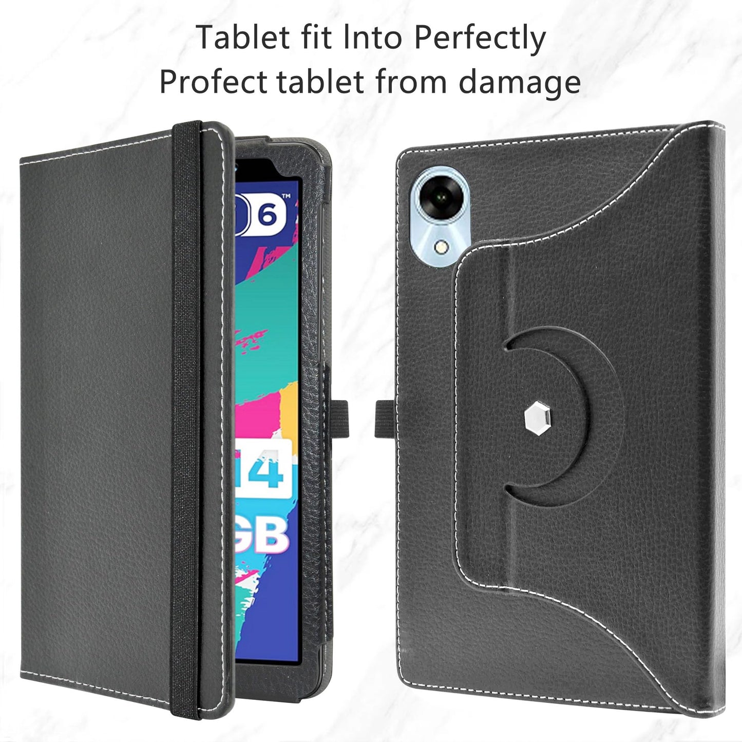 MAMA MOUTH maska za UMIDIGI G1 Tab Mini 8″ – 360° rotirajuća torbica sa stalkom, crna
