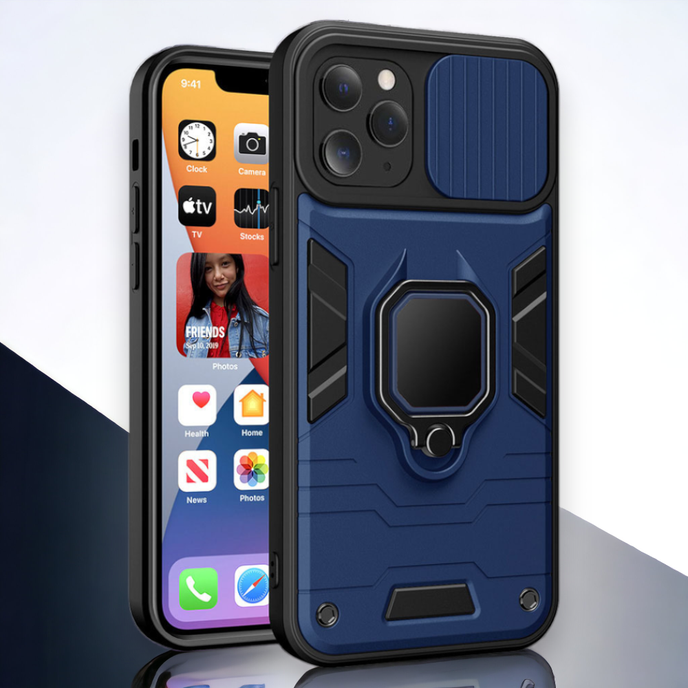 Silikonski ovitek "ring lens" za Samsung Galaxy A73 - Modra – Infostyle – Modra / PC + TPU silikon