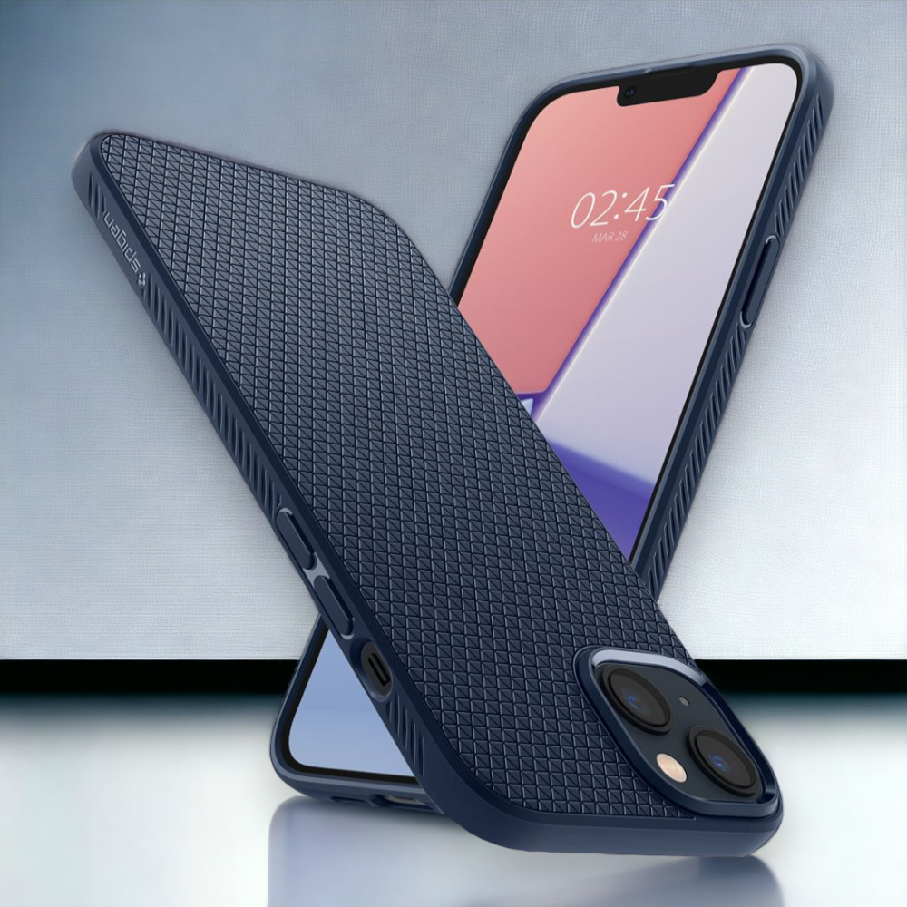 Ovitek Spigen "Liquid Air" za iPhone 14 – Črna / TPU silikon