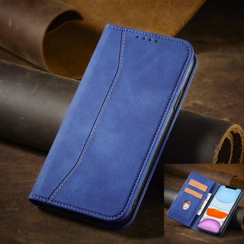 Preklopna torbica ''Leather'' za Xiaomi Mi 12 – Infostyle – Svetlo rjava / Ekološko usnje + TPU silikon