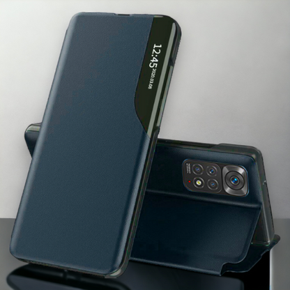 Pametna preklopna torbica za Xiaomi Redmi Note 11S – Infostyle – Oranžna / Ekološko usnje + PC