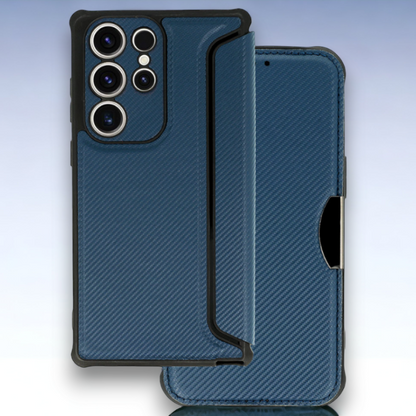 Preklopna torbica "razor" za Samsung Galaxy S23 Ultra – Infostyle – Črna / Ekološko usnje + TPU silikon