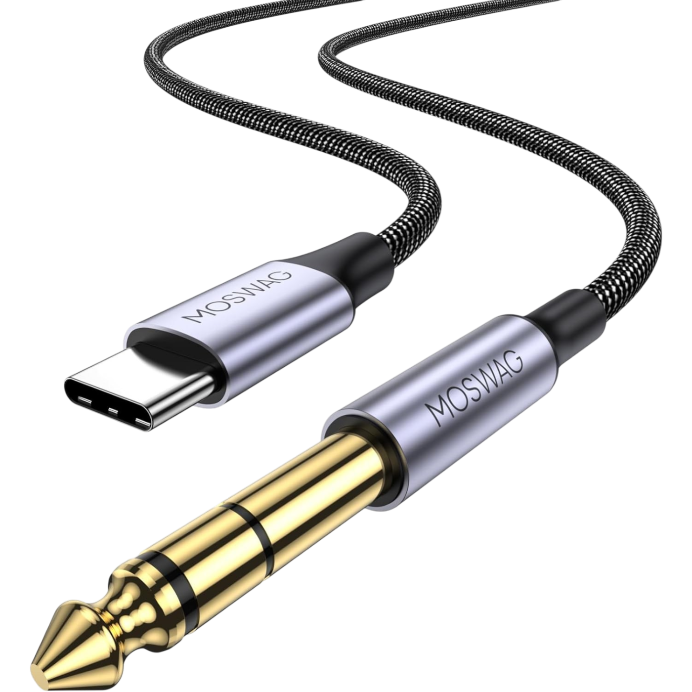 MOSWAG USB-C na 6,35 mm TRS avdio stereo kabel 2 m