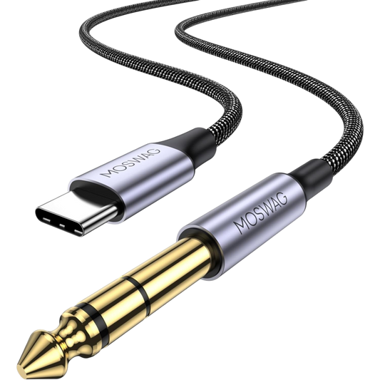 MOSWAG USB-C na 6,35 mm TRS avdio stereo kabel 2 m