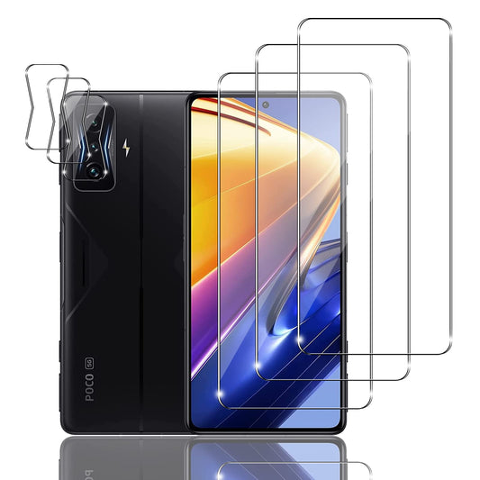 Zaščitno steklo Xiaomi Poco F4 GT (3x zaslon + 3x kamera) – 9H, ultra tanko, HD