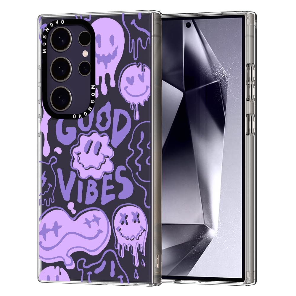 Ovitek MOSNOVO za Samsung Galaxy S24 Ultra Good Vibes, živahen dizajn z zaščito telefona pred praskami in udarci