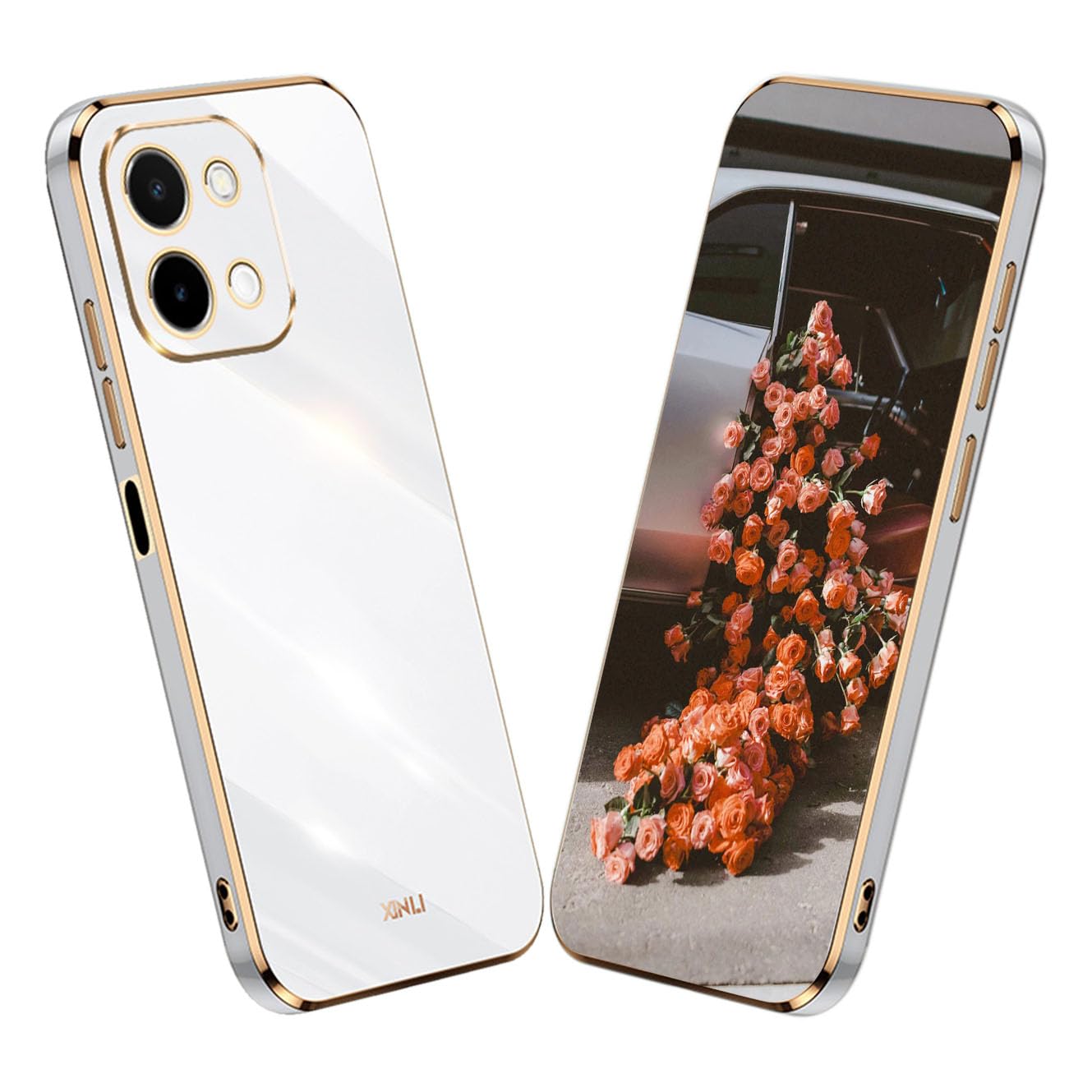 Gold silikonski ovitek Vivo Y28 4G bela