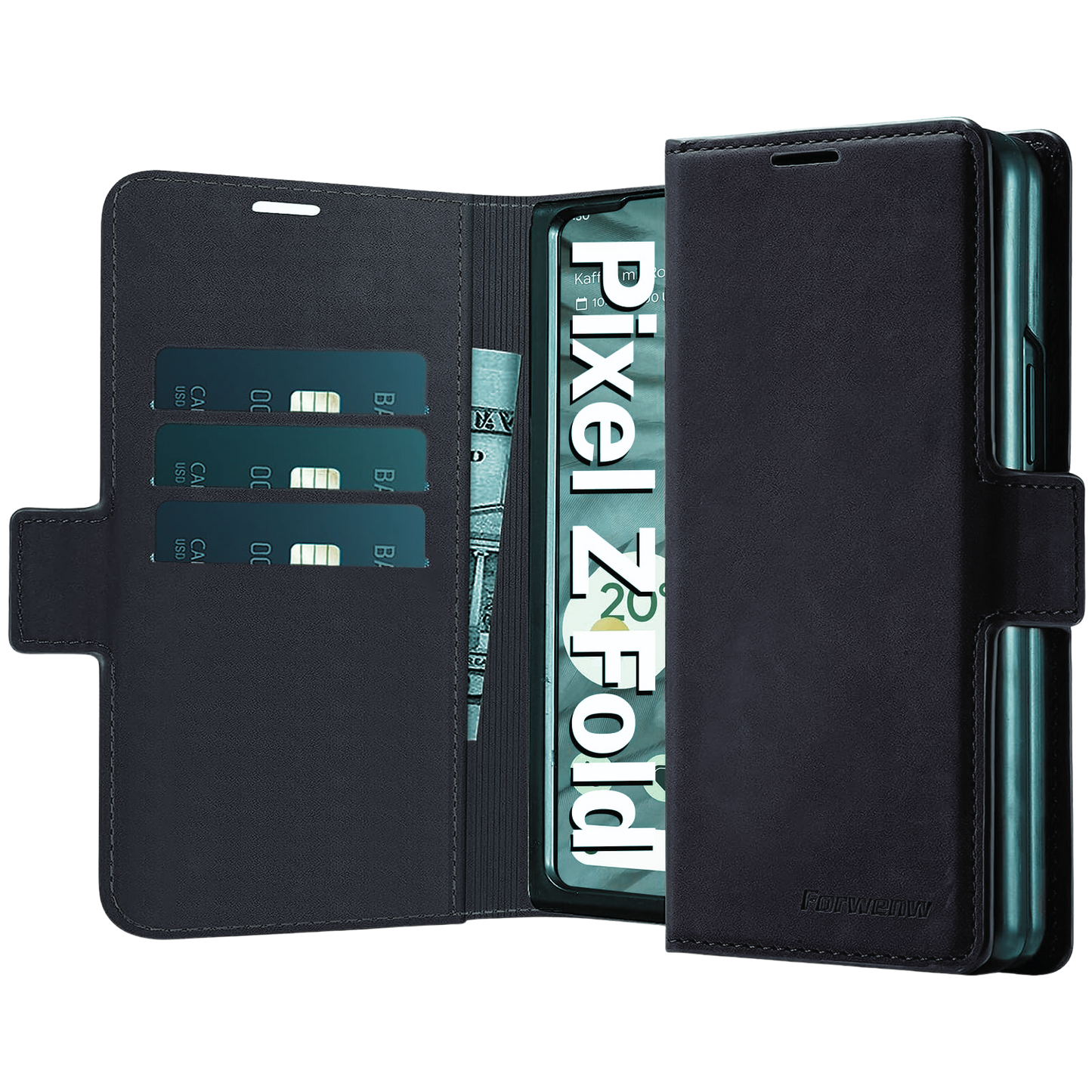 Neivi preklopna maskica za Google Pixel Fold – premium torbica s magnetom, crna