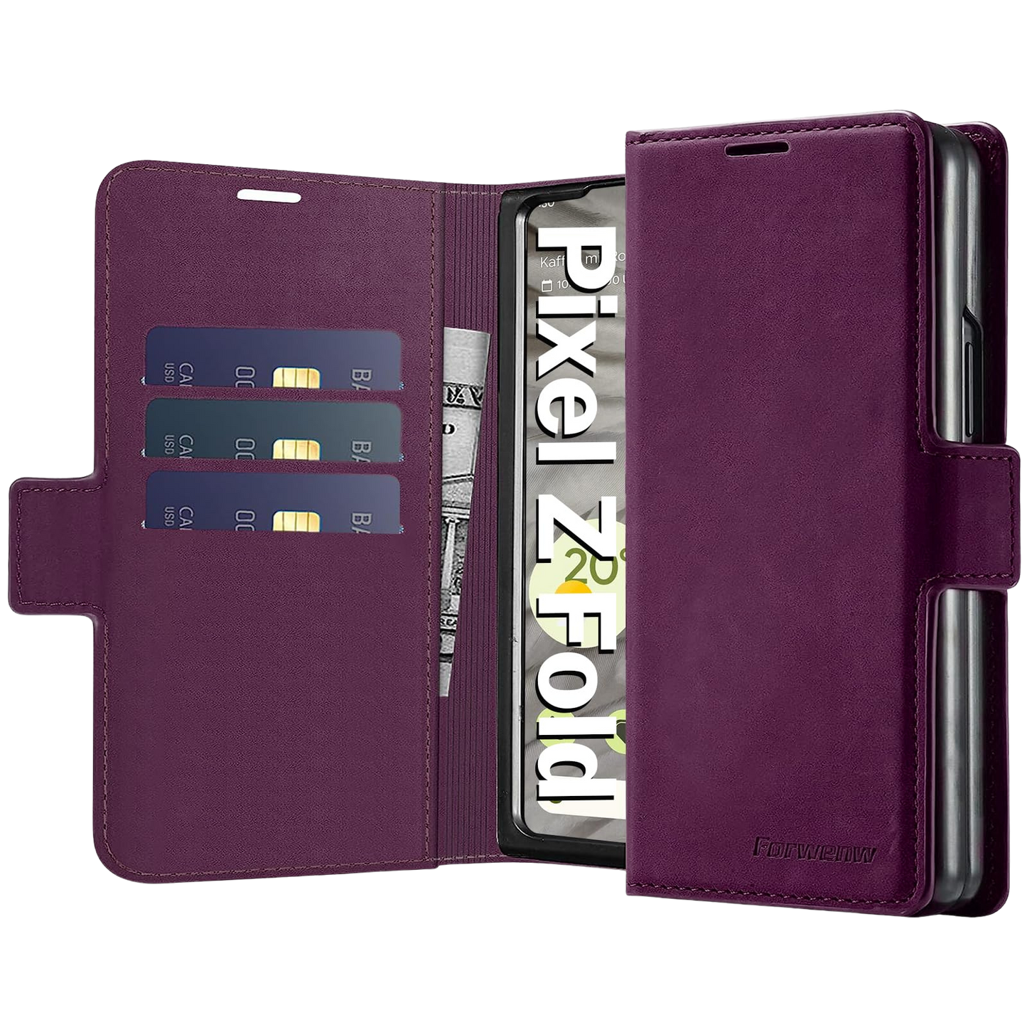 Neivin etui za Google Pixel Fold – premium preklopna futrola s magnetom, ljubičasta